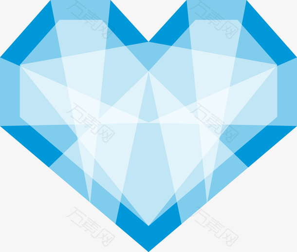 心形钻石矢量素材图