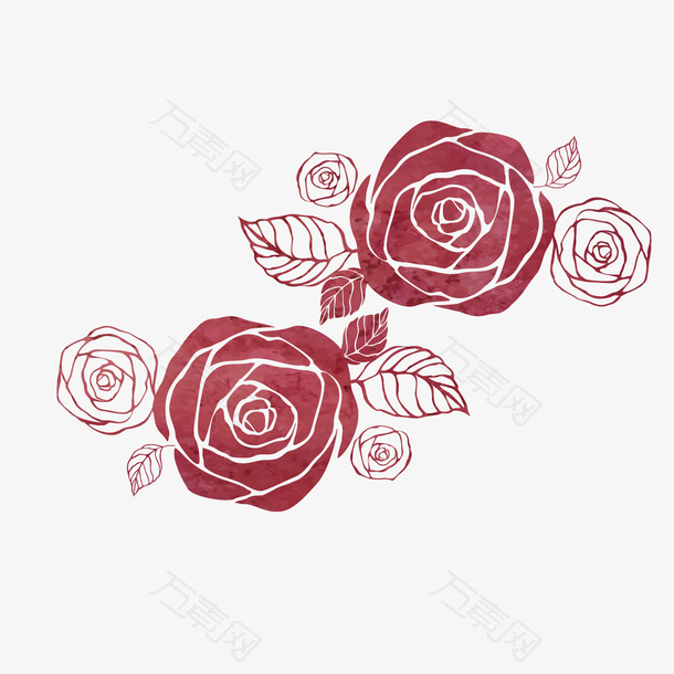 红色玫瑰花设计素材