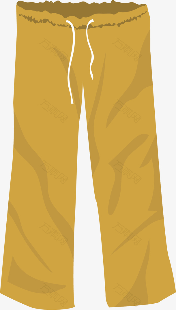 纯黄色矢量运动裤