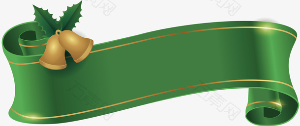 绿色彩带标题框