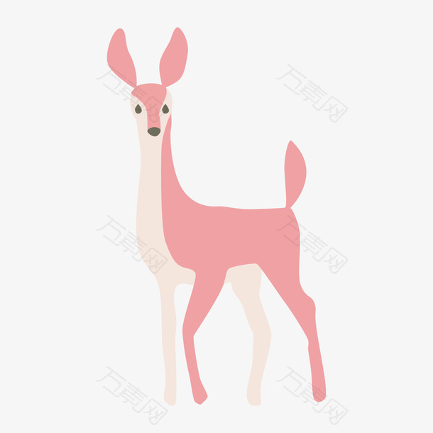 粉色扁平化小鹿元素