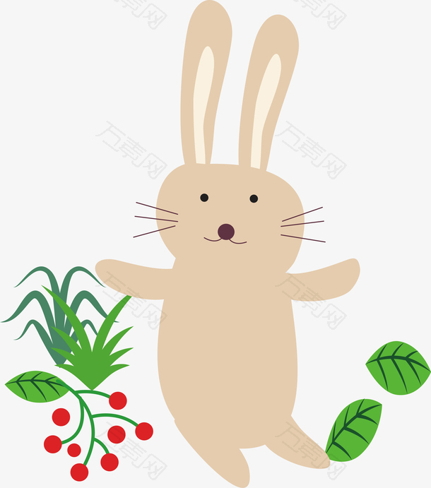 卡通动物小兔子插画矢量素材