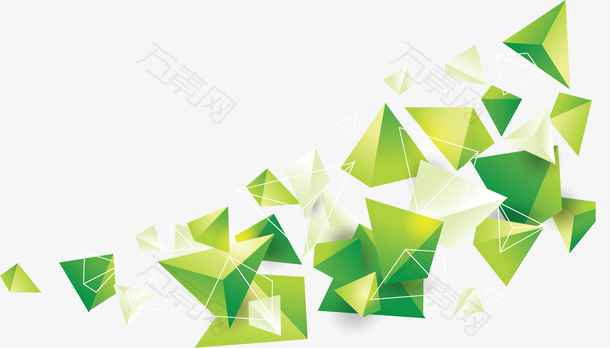 绿色立体三角花纹