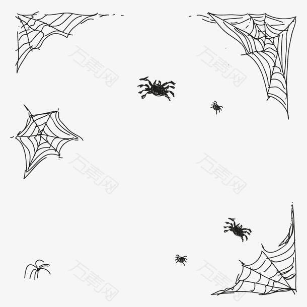 蜘蛛网黑色背景装饰矢量图