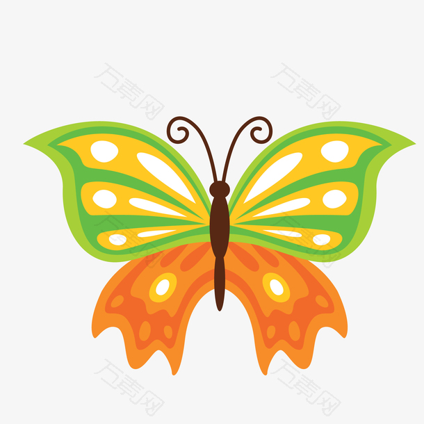 蝴蝶的花纹设计矢量图