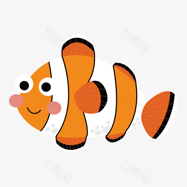 卡通可爱世界海洋日橙色鱼