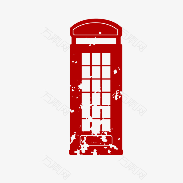 复古做旧红色电话亭