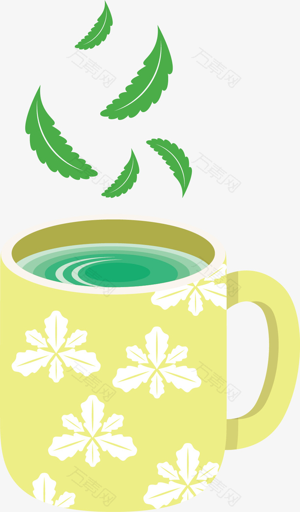 矢量图清香可口的绿茶