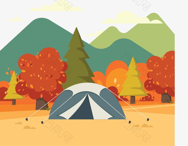 秋季立秋露营帐篷
