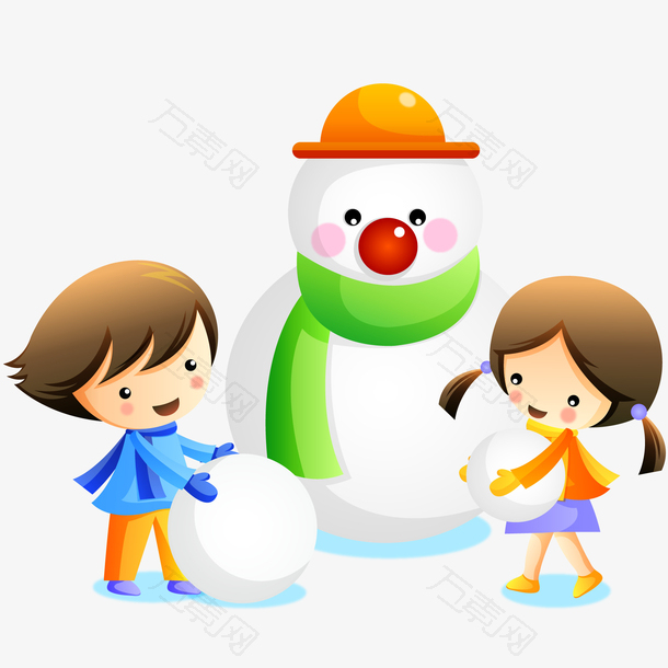 堆雪人的儿童设计