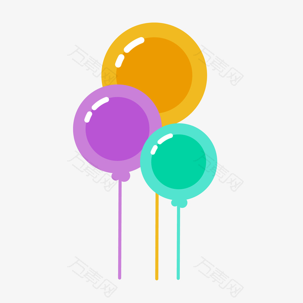 彩色的扁平化气球设计