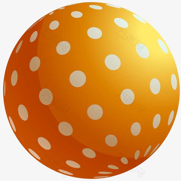 橙色白点小球矢量插画