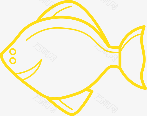 创意手绘金色鱼素材图