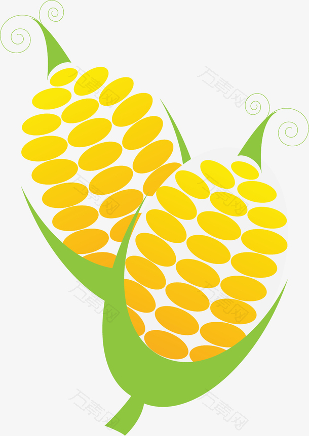 黄色颗粒卡通矢量玉米