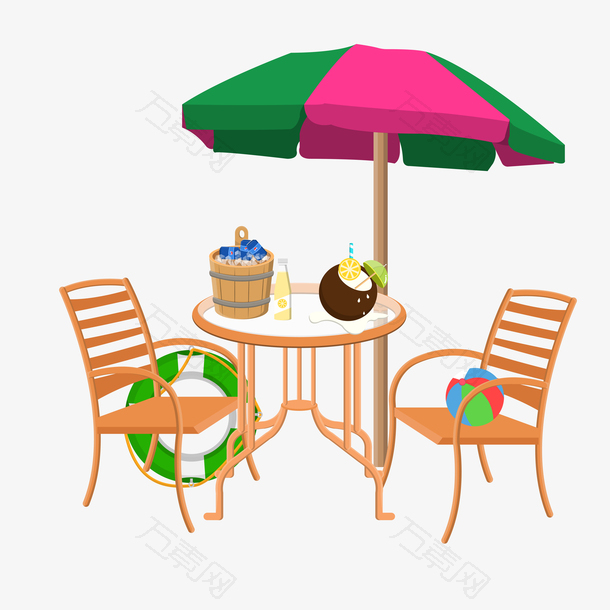 太阳伞咖啡厅桌椅下载
