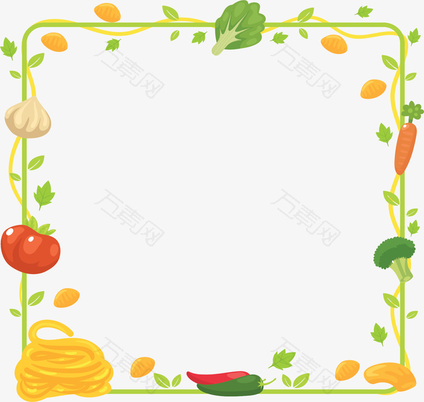 秋季健康蔬菜边框