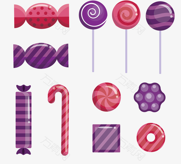 粉色紫色节日糖果