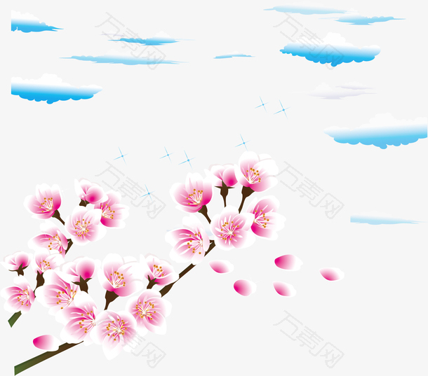 白云和樱花