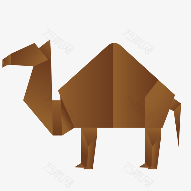 卡通折纸创意彩色动物骆驼