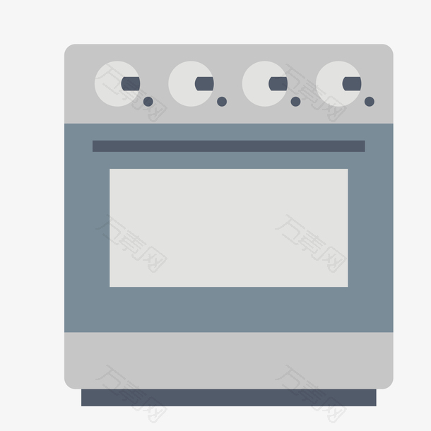 灰色卡通设计烤箱