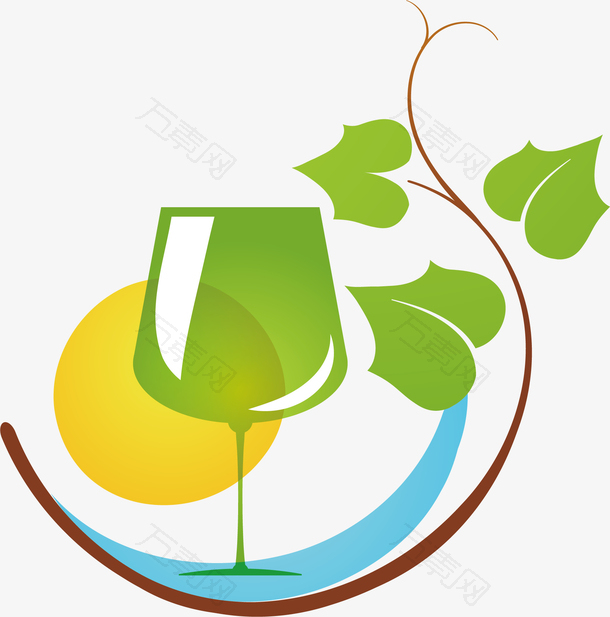 酒杯白酒logo设计