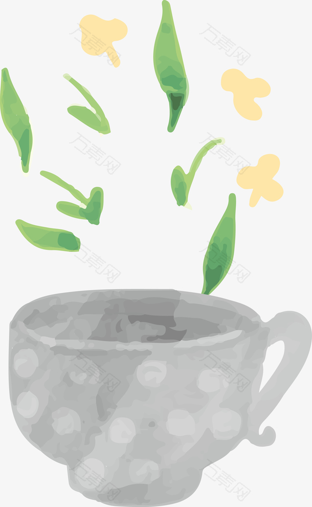 水彩茶叶一堆茶叶
