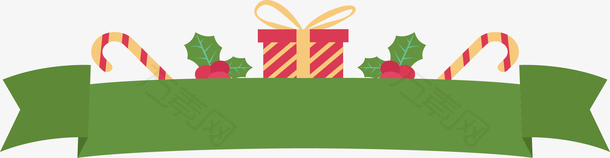 圣诞节礼盒绿色丝带