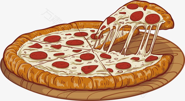 矢量图切好的披萨