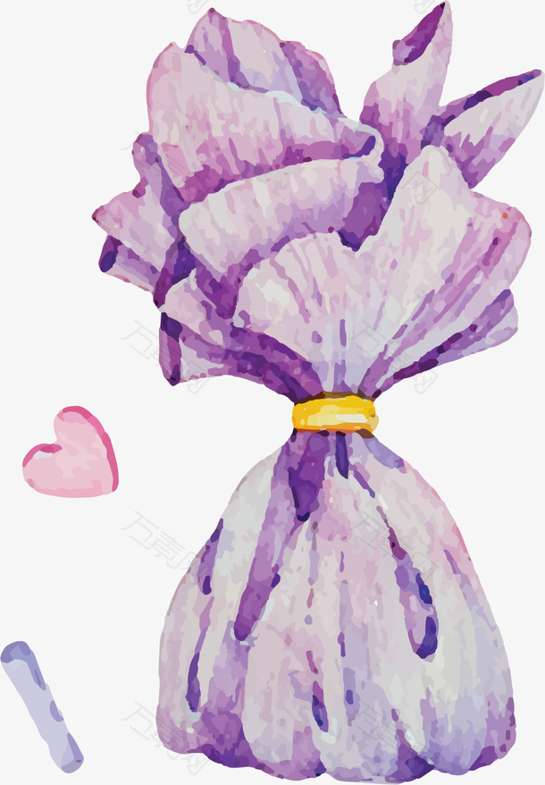 紫色手绘糖果袋子
