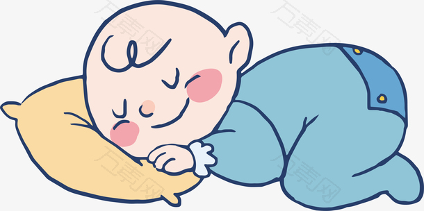 睡着的婴儿插画设计