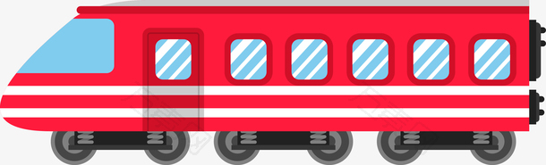 红色卡通小火车图