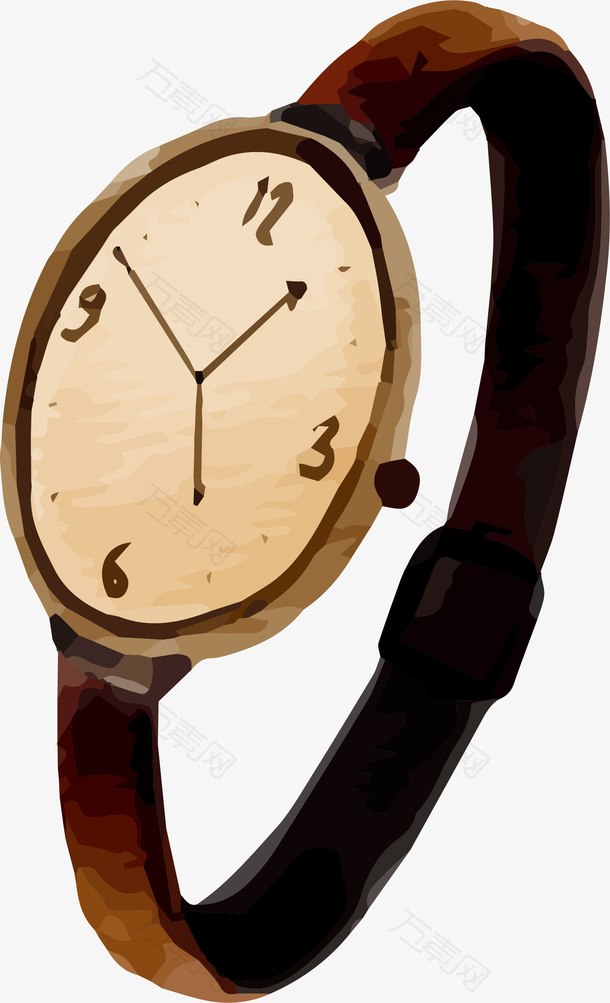 棕色表带手表