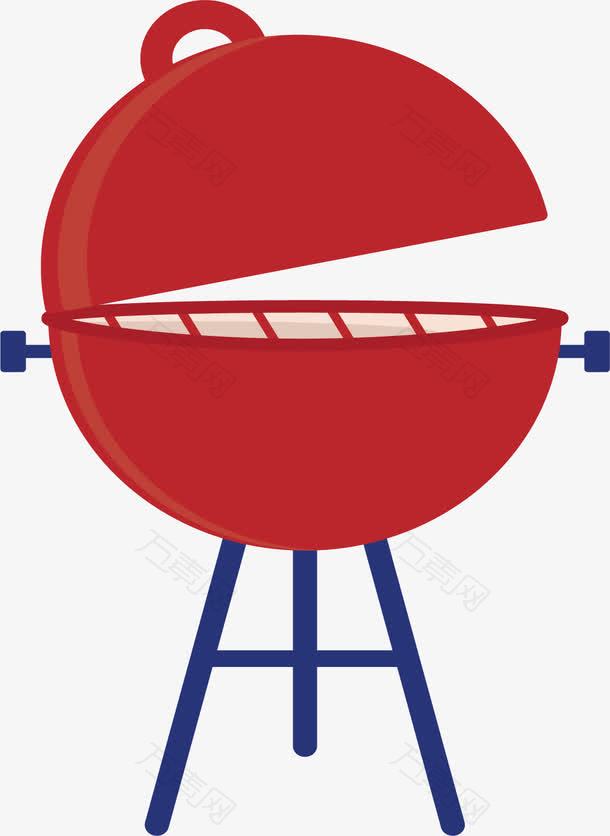 红色卡通烧烤烤锅