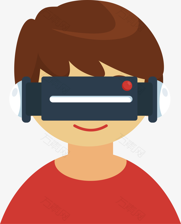 VR镜影音游戏小男孩矢量素材