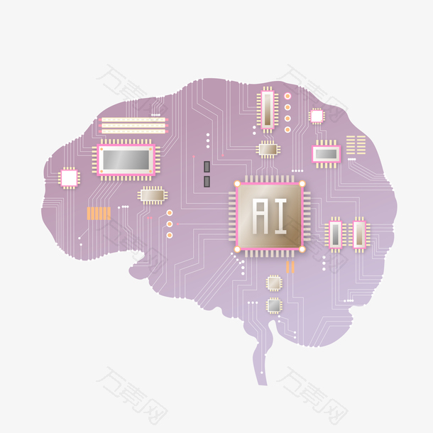 大脑芯片装饰素材图案