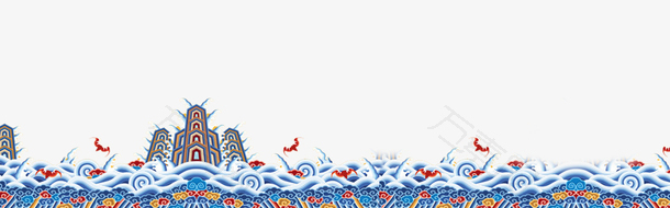 手绘卡通中国风祥云装饰