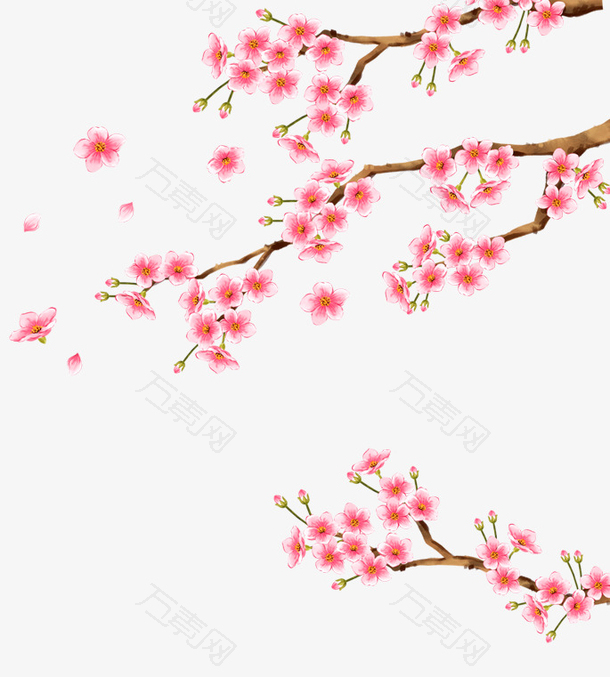 中国风粉色装饰梅花