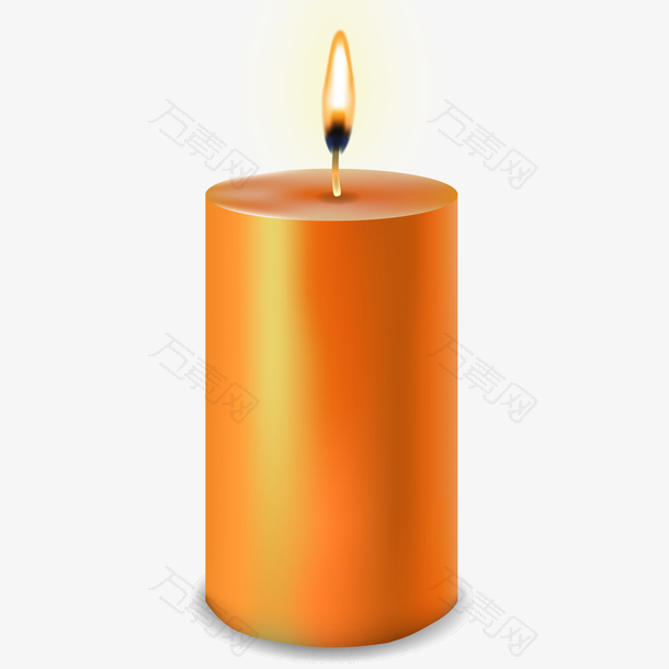 橙色蜡烛矢量插画