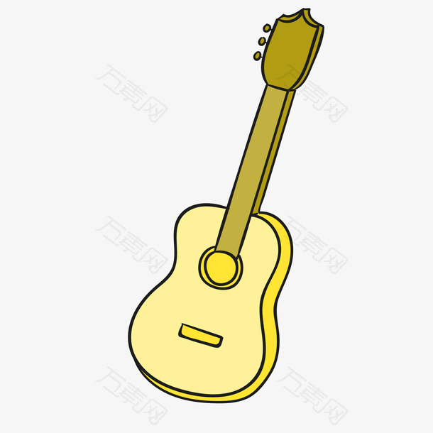 卡通黄色的吉他设计