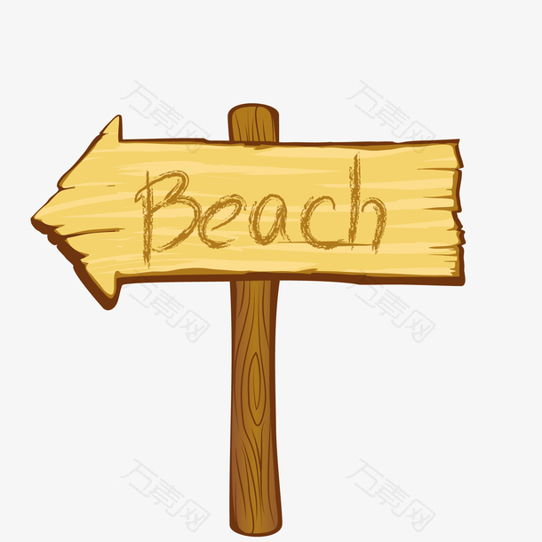 沙滩的路牌设计矢量图