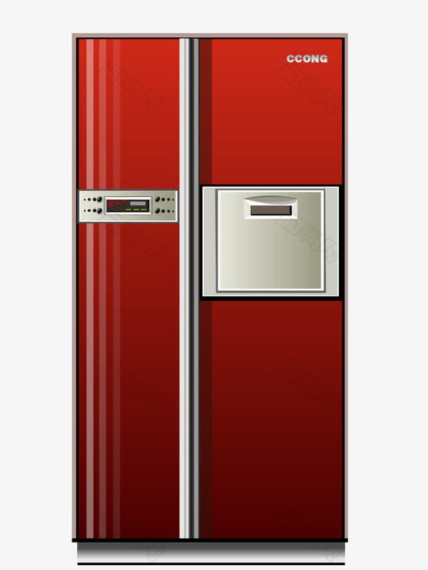 矢量红色冰箱