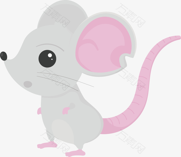 矢量图灰色的小老鼠
