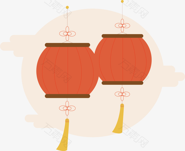 中秋节节日红灯笼矢量图