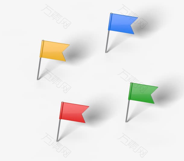 彩色旗帜形位置坐标定位标志