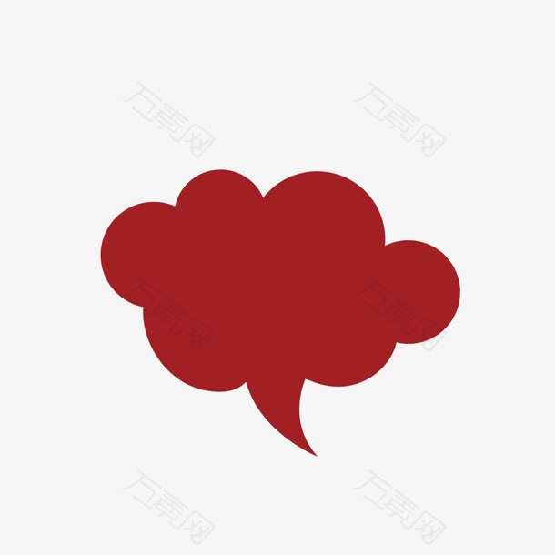 红色云朵矢量可爱对话框