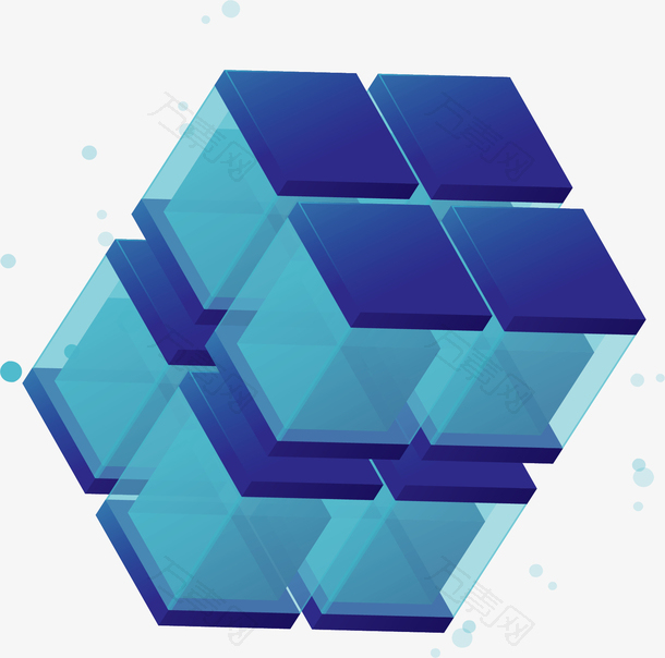 蓝色科技感立方体
