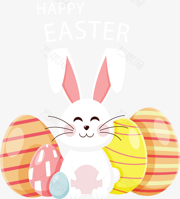 可爱兔子复活节海报