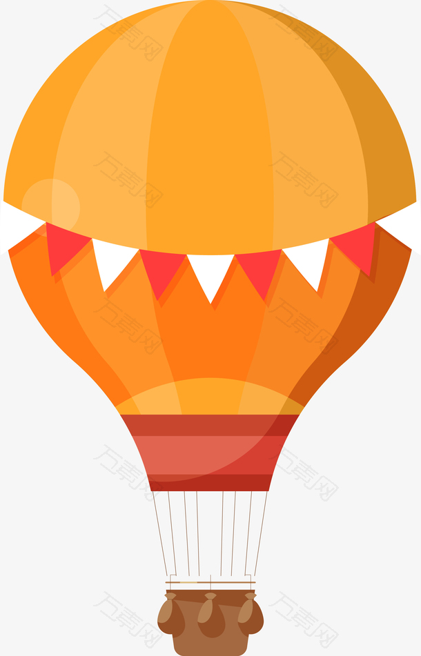 橙色卡通热气球图