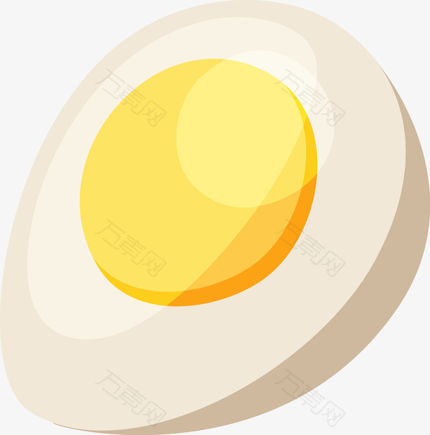 手绘食物食材切开的鸡蛋矢量素材