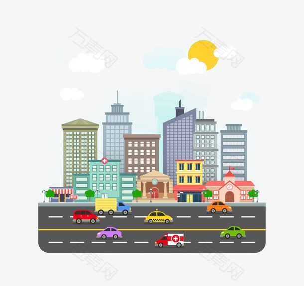城市道路和建筑矢量